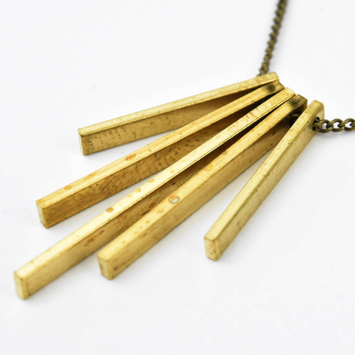 Mini Brass Bars Necklace - Goldmakers Fine Jewelry