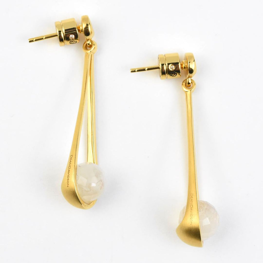 Mini Moonstone Ipanema Earrings - Goldmakers Fine Jewelry