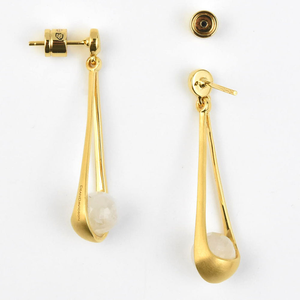 Mini Moonstone Ipanema Earrings - Goldmakers Fine Jewelry