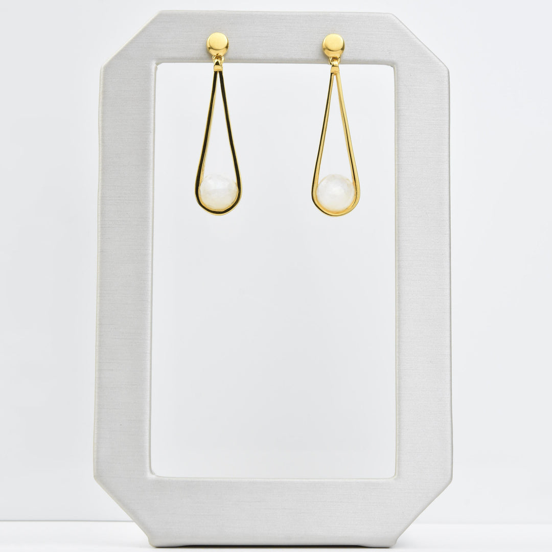 Mini Moonstone Ipanema Earrings - Goldmakers Fine Jewelry