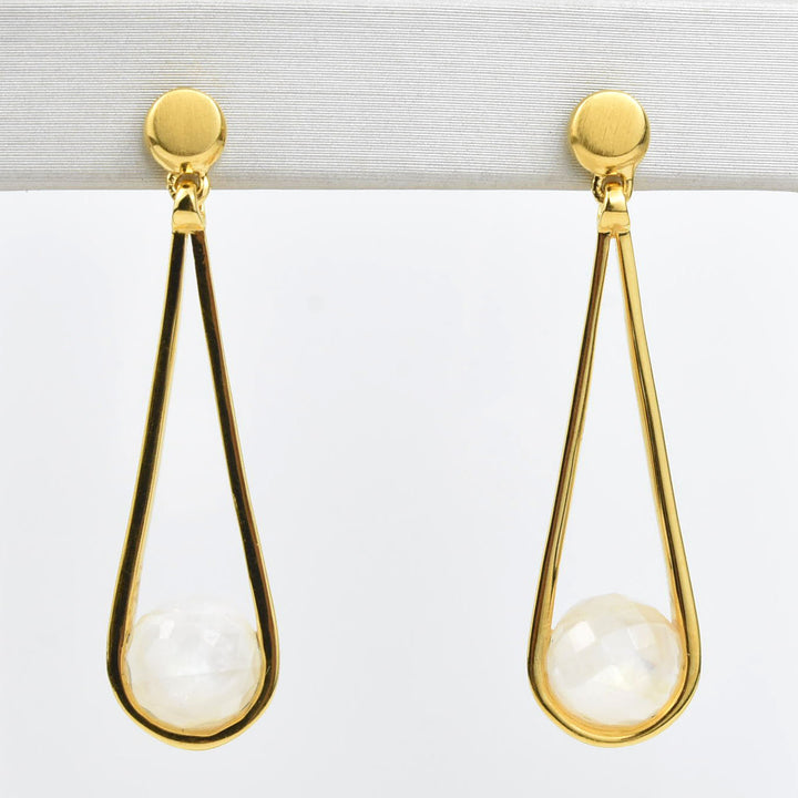 Mini Moonstone Ipanema Earrings - Goldmakers Fine Jewelry