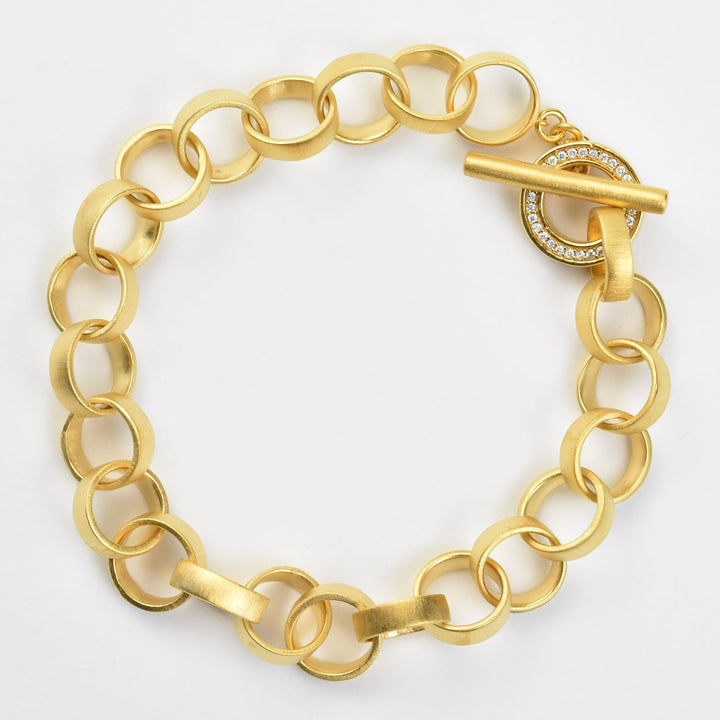 Petit Pave Statement Chain Bracelet - Goldmakers Fine Jewelry