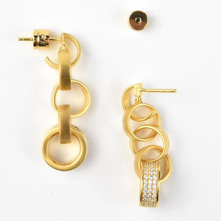 Petit Pave Statement Chain Earrings - Goldmakers Fine Jewelry