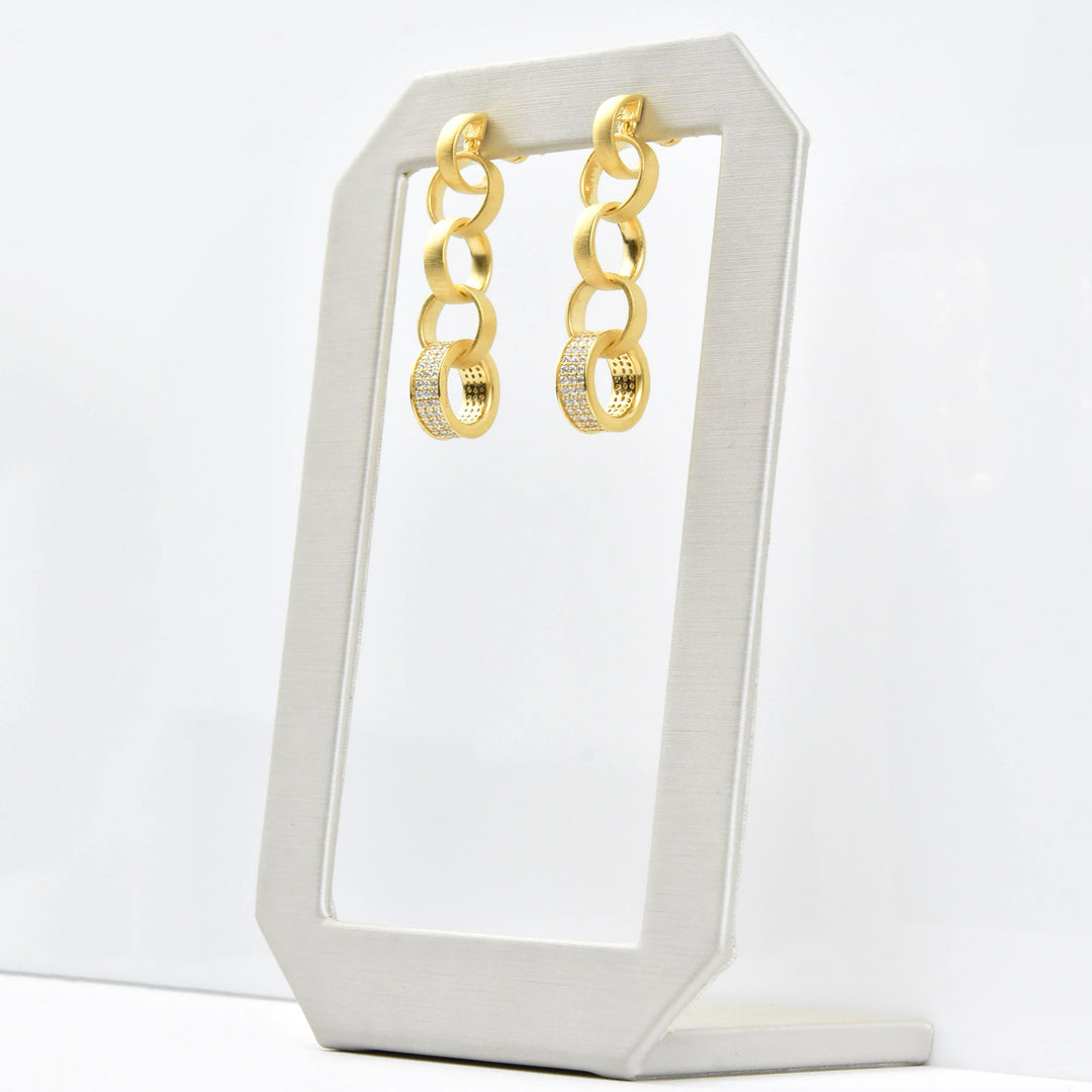 Petit Pave Statement Chain Earrings - Goldmakers Fine Jewelry