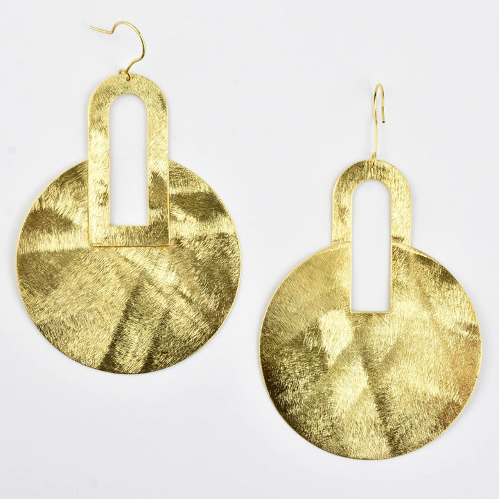 Deco Textured Circle Earring