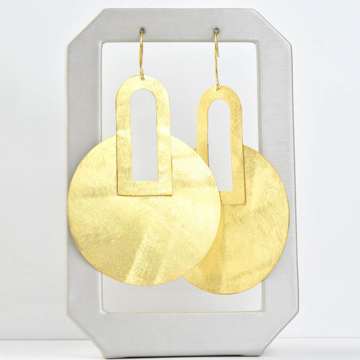 Deco Textured Circle Earring