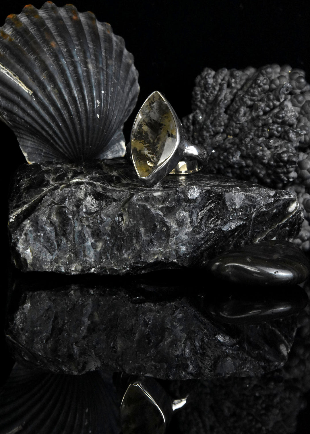 Dendritic Quartz Ring in Sterling Silver - Goldmakers Fine Jewelry