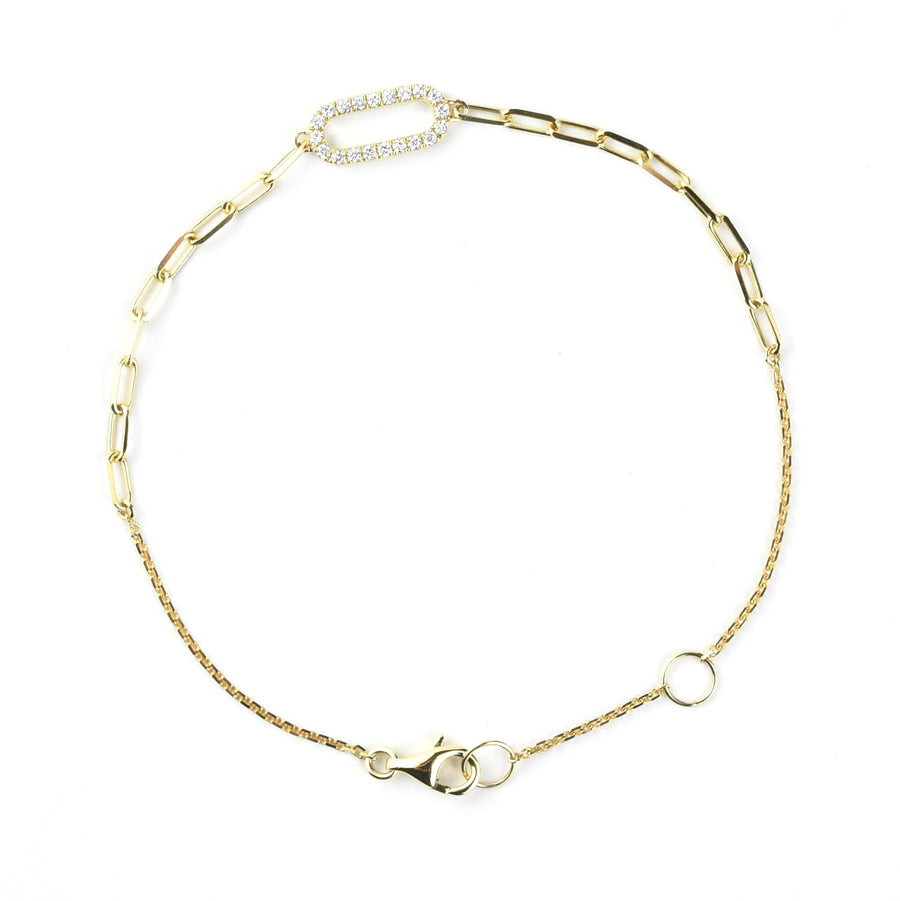 Diamond Paperclip Bracelet in 14k Gold - Goldmakers Fine Jewelry