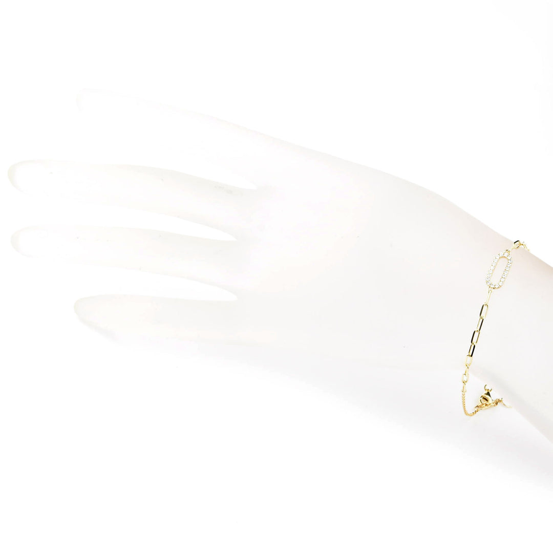 Diamond Paperclip Bracelet in 14k Gold - Goldmakers Fine Jewelry