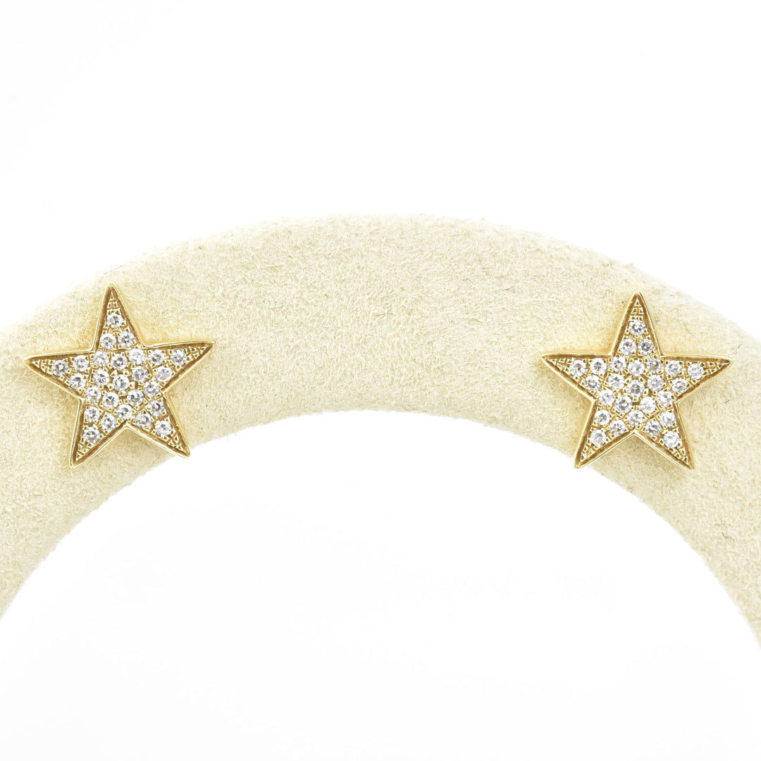 Yellow Gold Diamond Star Earrings
