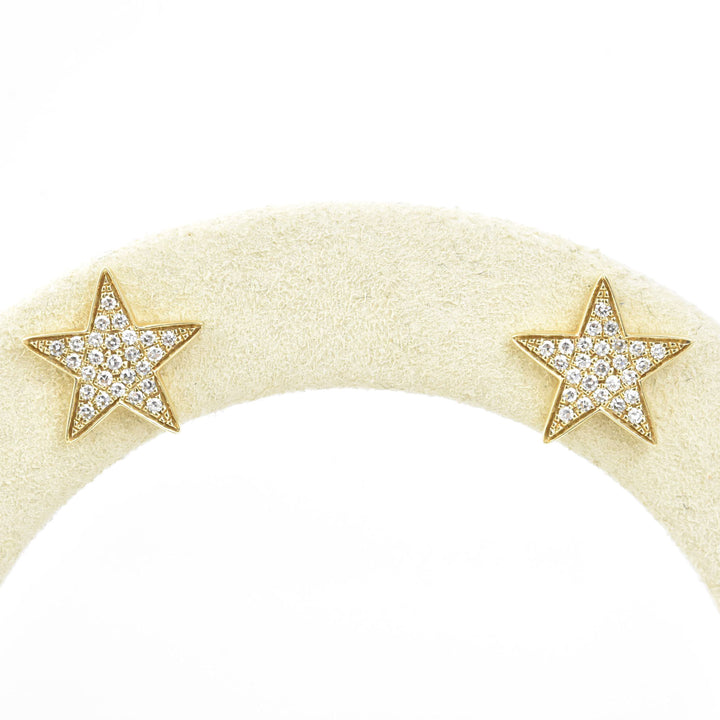 Yellow Gold Diamond Star Earrings