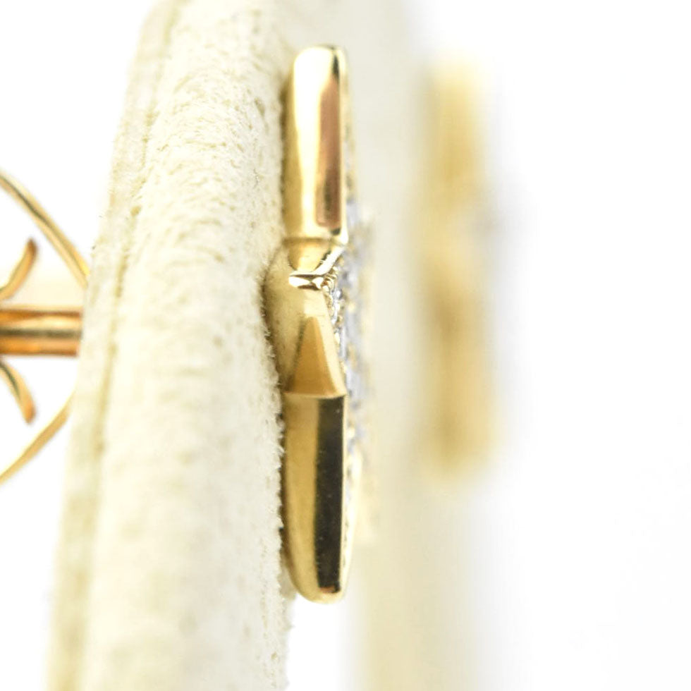 Yellow Gold Diamond Star Earrings