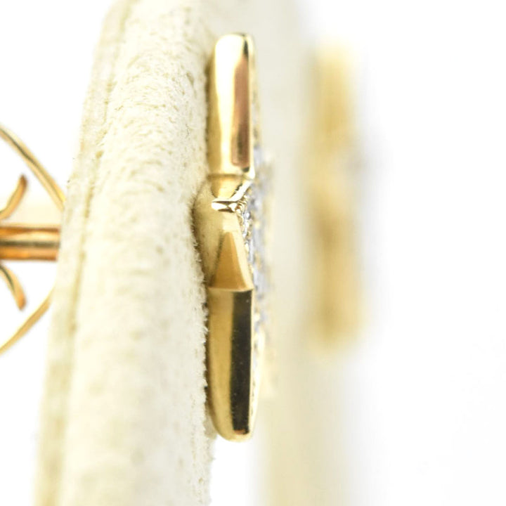 Yellow Gold Diamond Star Earrings