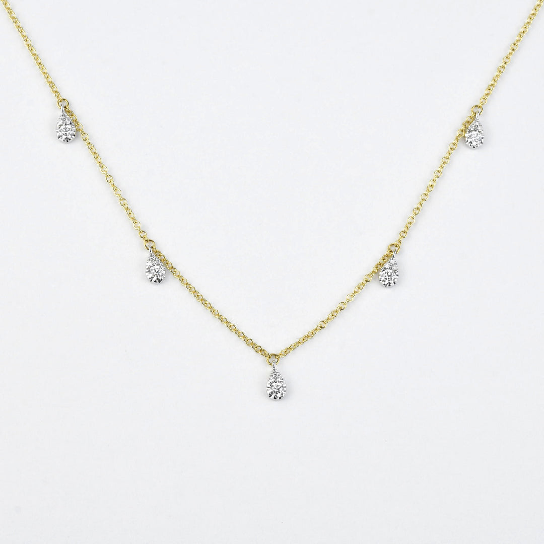 Diamond Station Necklace in Yellow Gold - Goldmakers Fine Jewelry