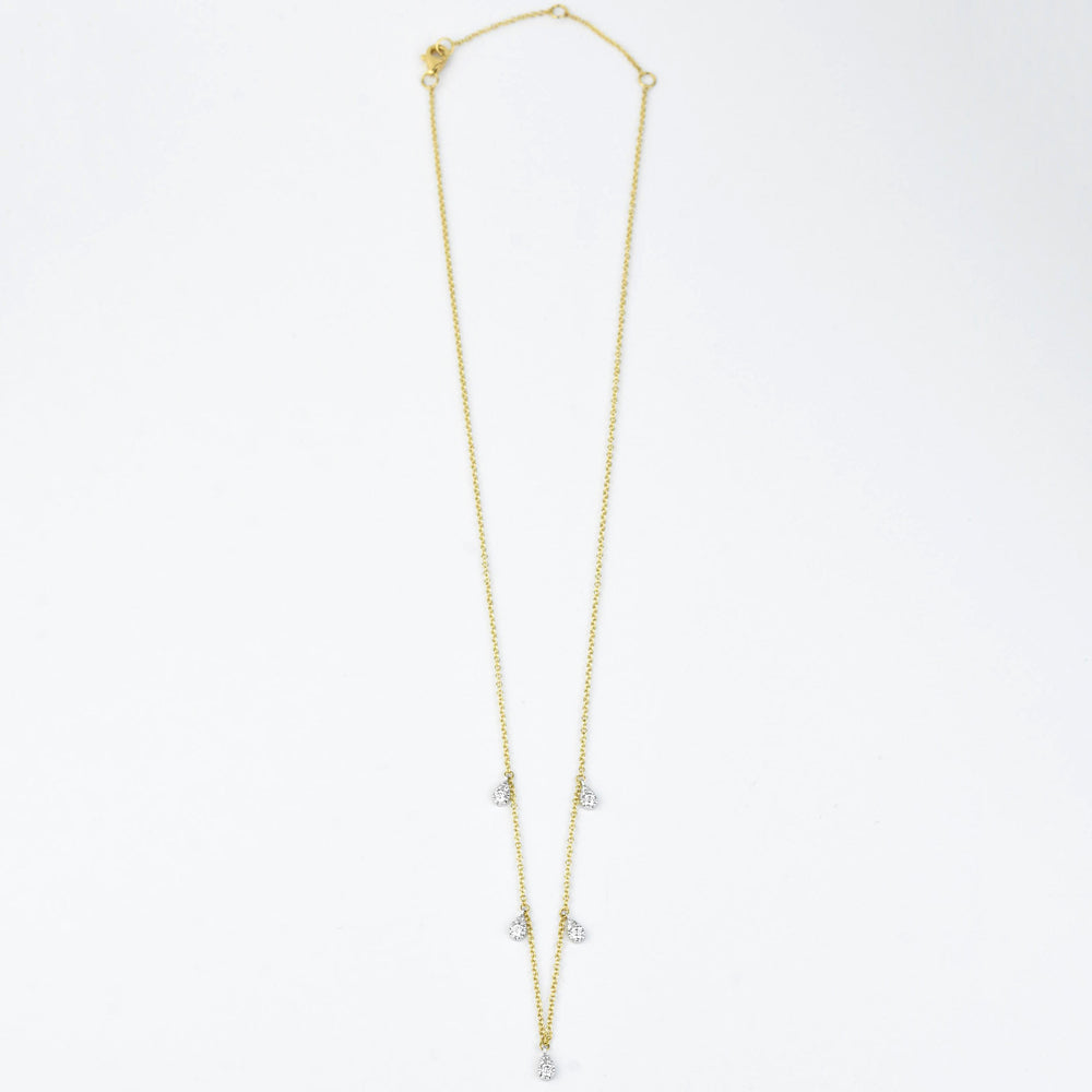 Diamond Station Necklace in Yellow Gold - Goldmakers Fine Jewelry