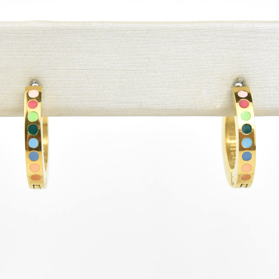 Dot Huggie Hoops - Goldmakers Fine Jewelry
