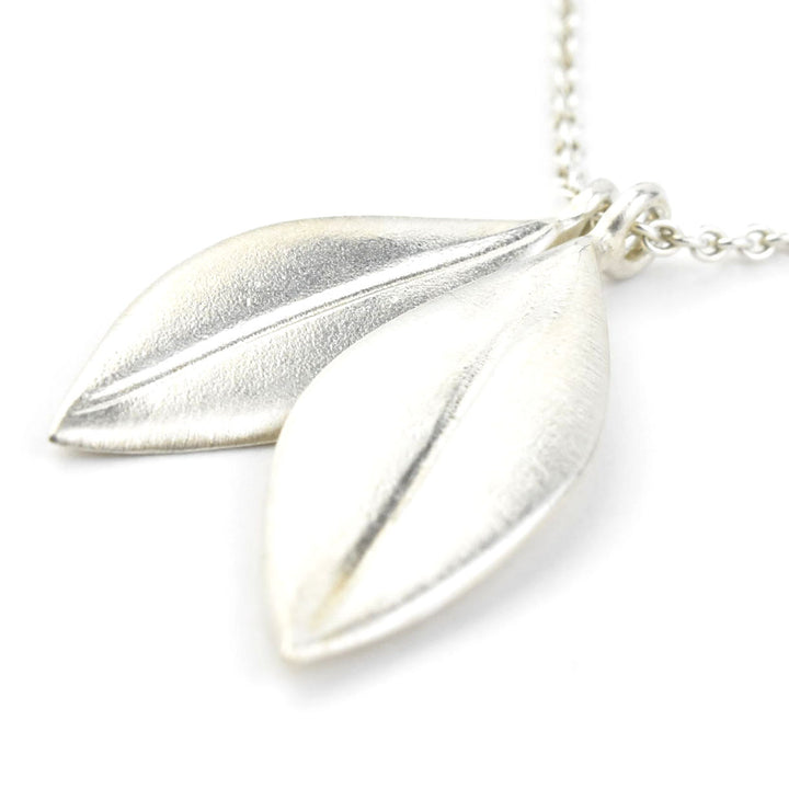 Double Olive Leaf Pendant Necklace - Goldmakers Fine Jewelry