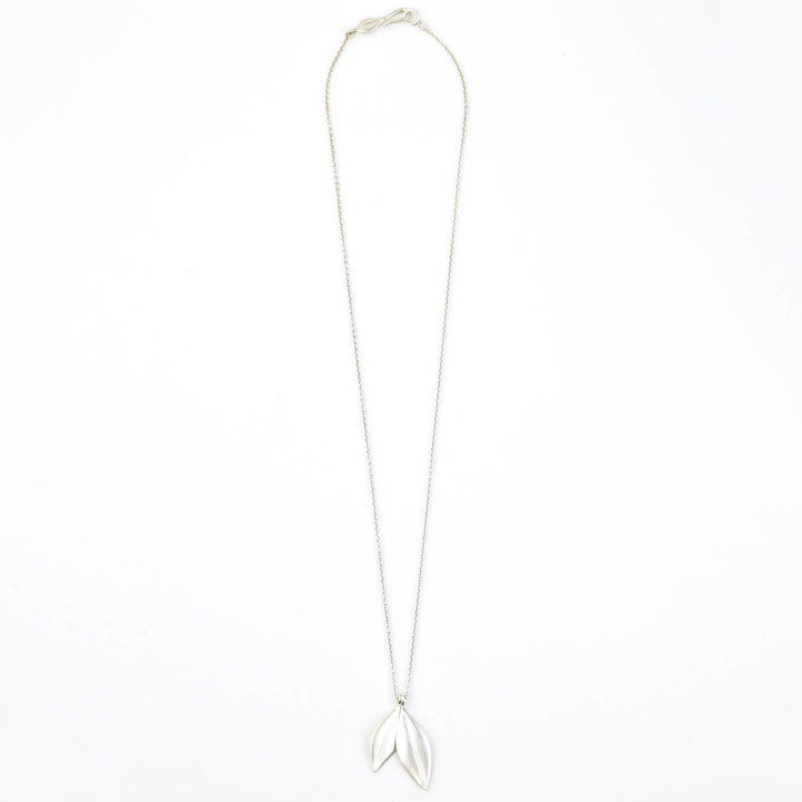 Double Olive Leaf Pendant Necklace - Goldmakers Fine Jewelry