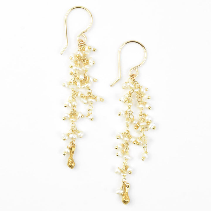 Double Strand Dangle Pod Earrings, Keishi Pearl
