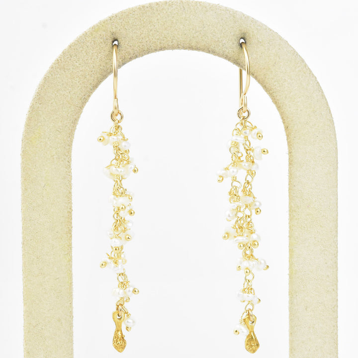 Double Strand Dangle Pod Earrings, Keishi Pearl