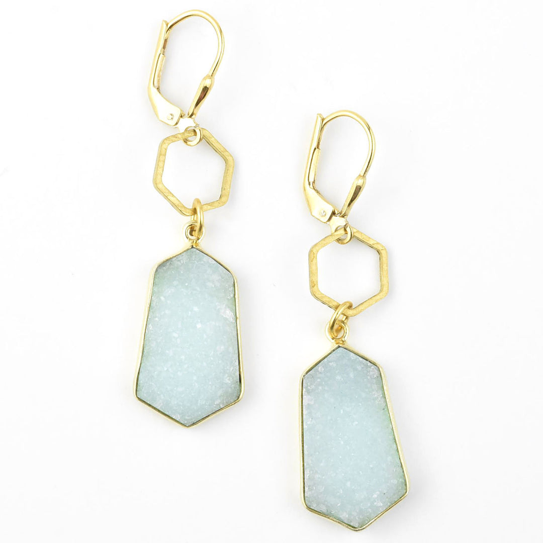 Druzy Shield  Earrings