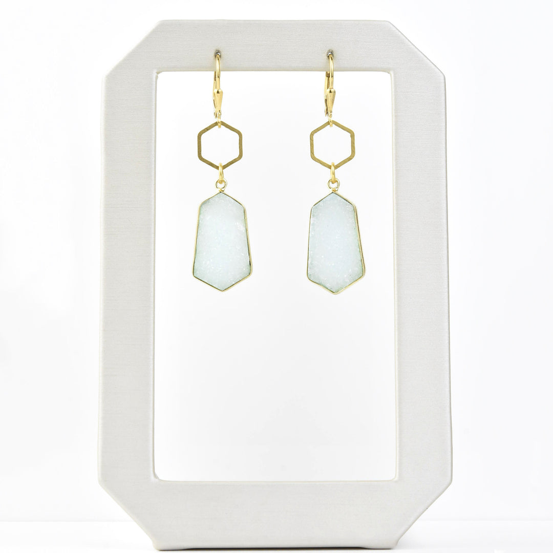 Druzy Shield  Earrings