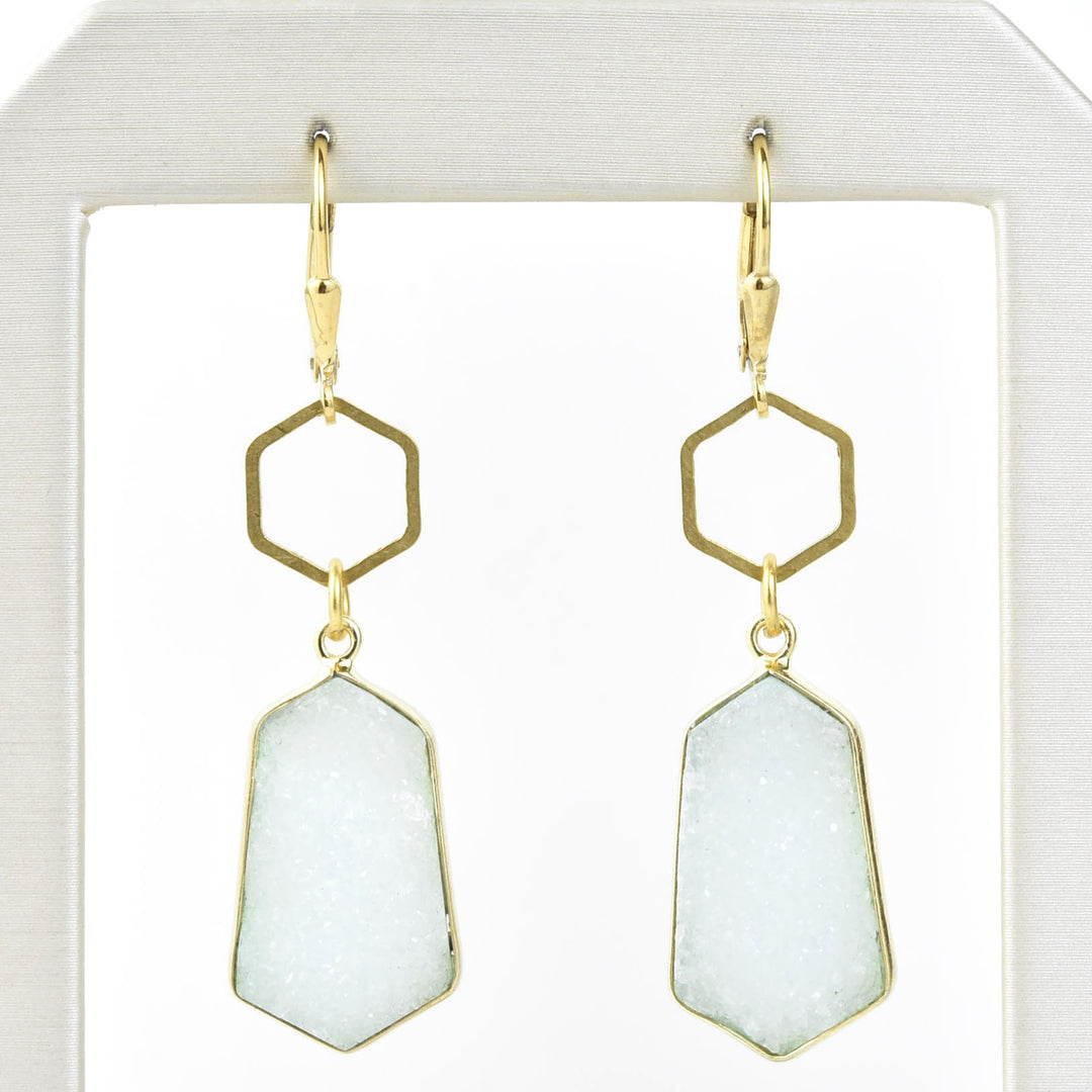 Druzy Shield  Earrings