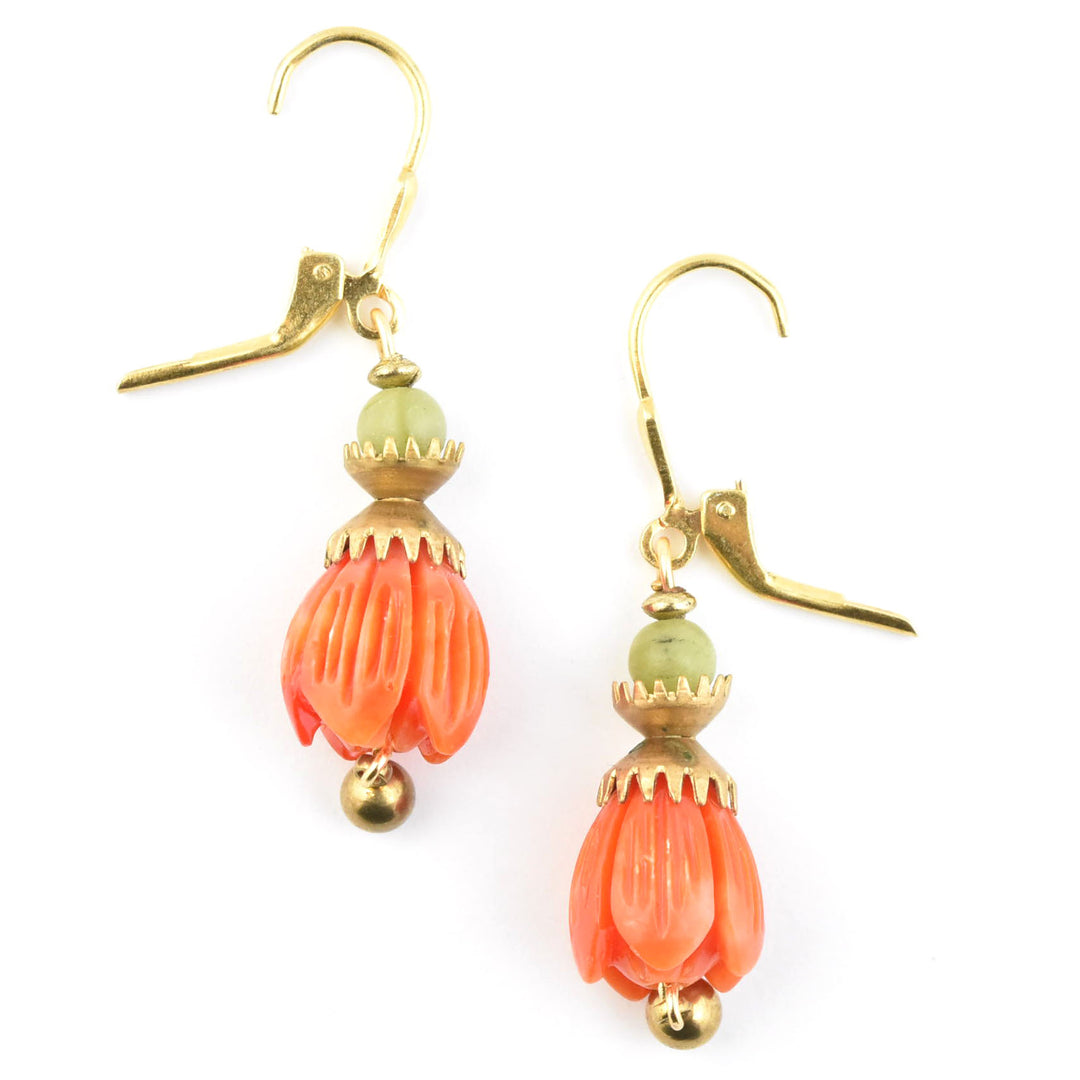 Carved Tulip Earrings