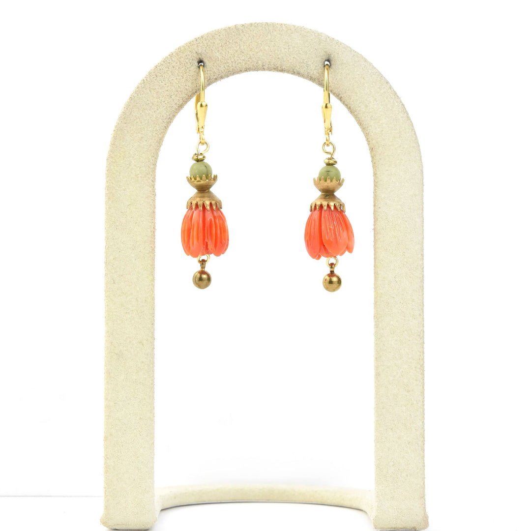 Carved Tulip Earrings