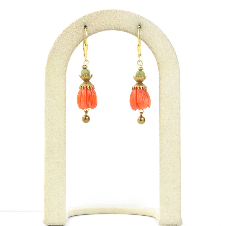Carved Tulip Earrings