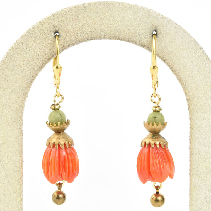 Carved Tulip Earrings