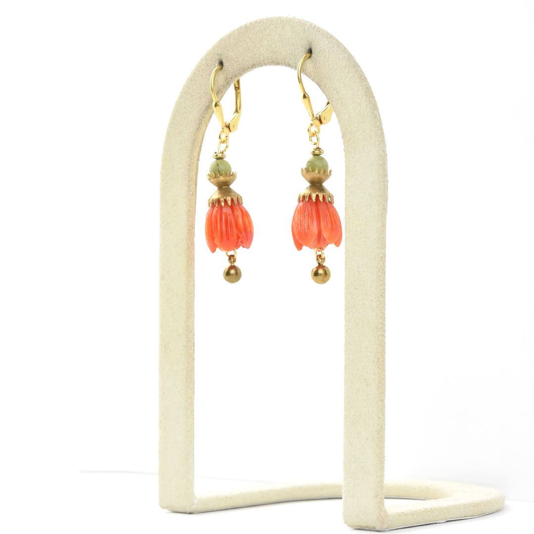 Carved Tulip Earrings