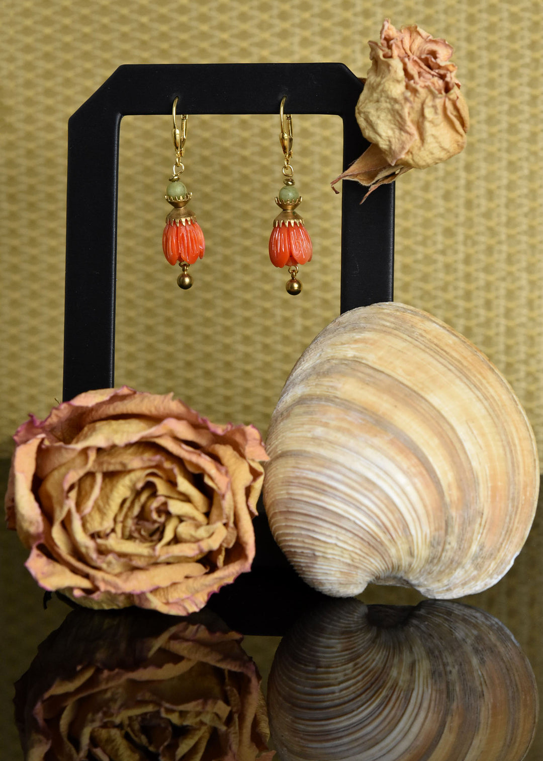 Carved Tulip Earrings