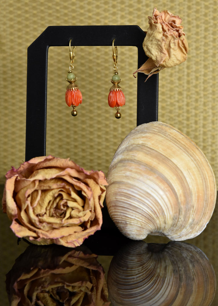 Carved Tulip Earrings