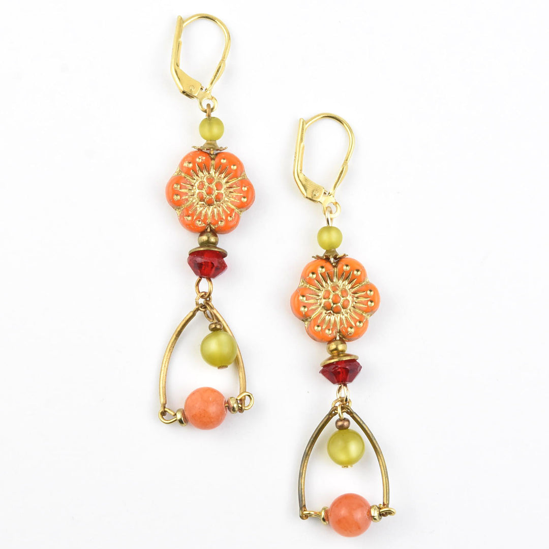 Vintage Orange Flower Drops