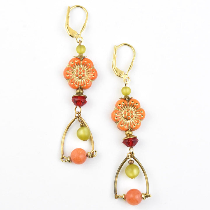 Vintage Orange Flower Drops