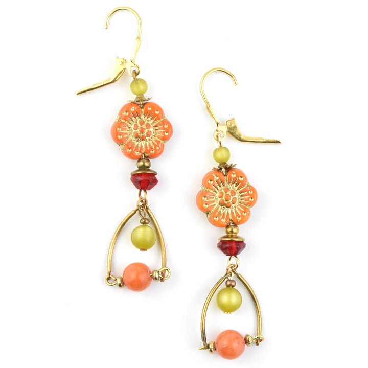 Vintage Orange Flower Drops