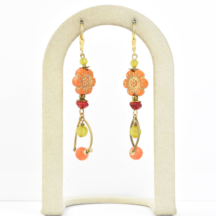 Vintage Orange Flower Drops