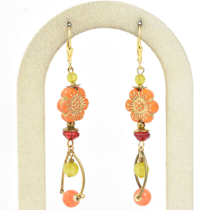 Vintage Orange Flower Drops