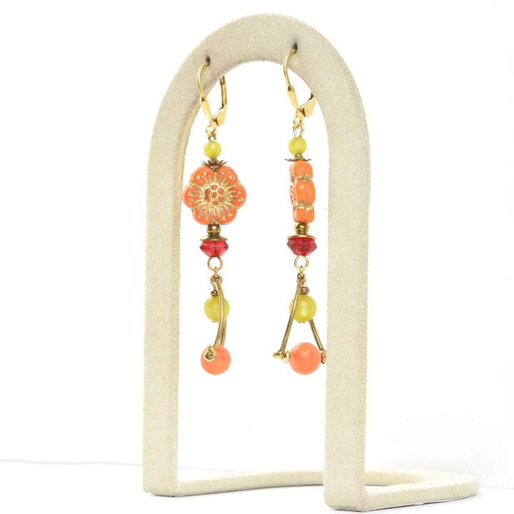 Vintage Orange Flower Drops