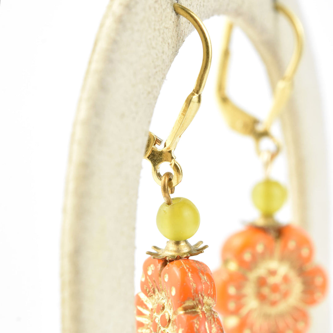 Vintage Orange Flower Drops