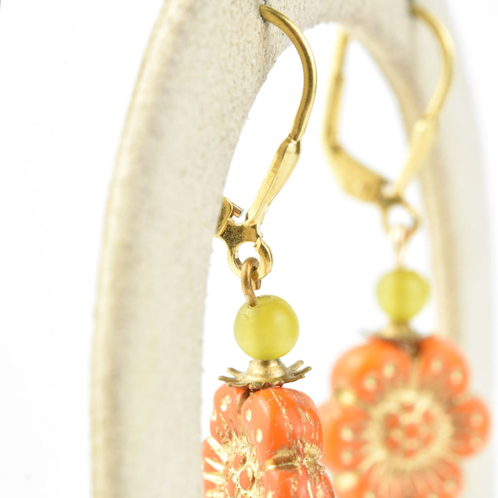 Vintage Orange Flower Drops