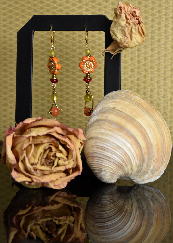Vintage Orange Flower Drops