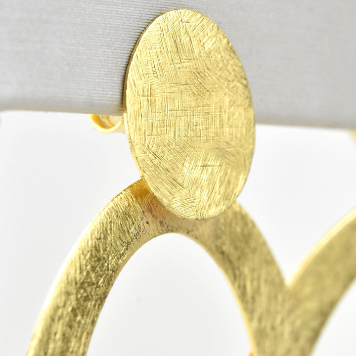 Small Elongated Tejo Earring in Gold Tone