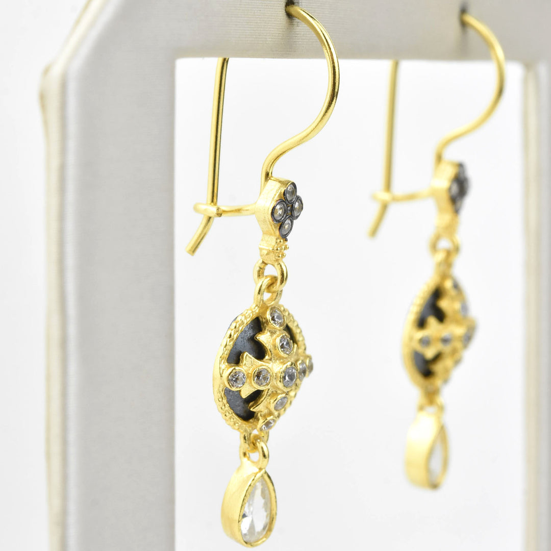 Two Tone Sparkle Earrings