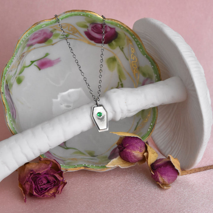 Emerald Coffin Necklace