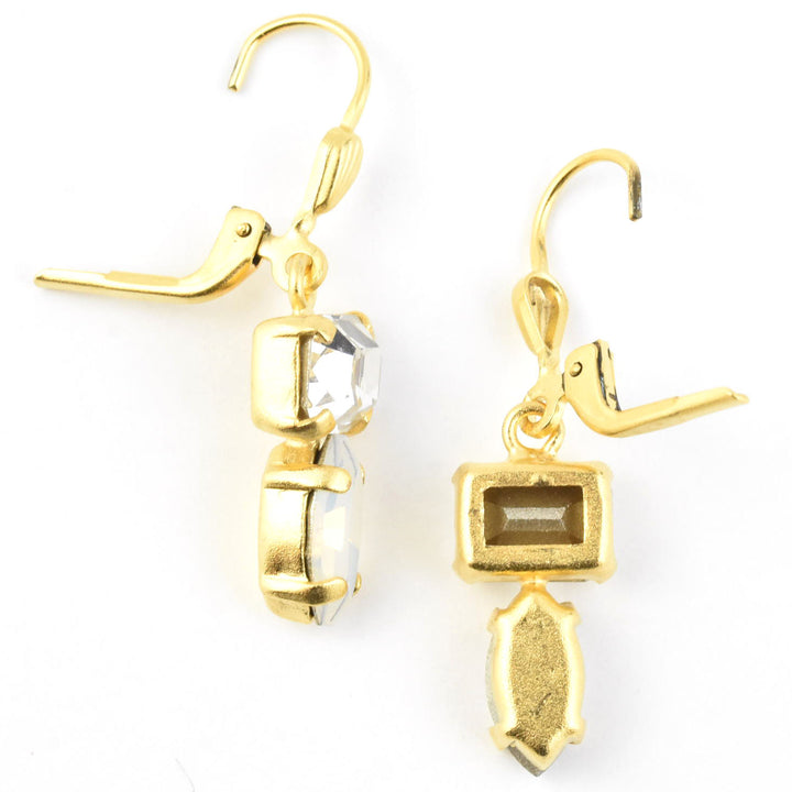 Emerald and Marquise Cut Crystal Earrings