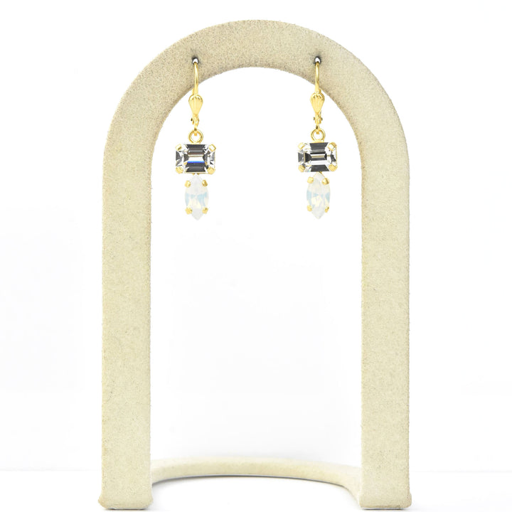Emerald and Marquise Cut Crystal Earrings