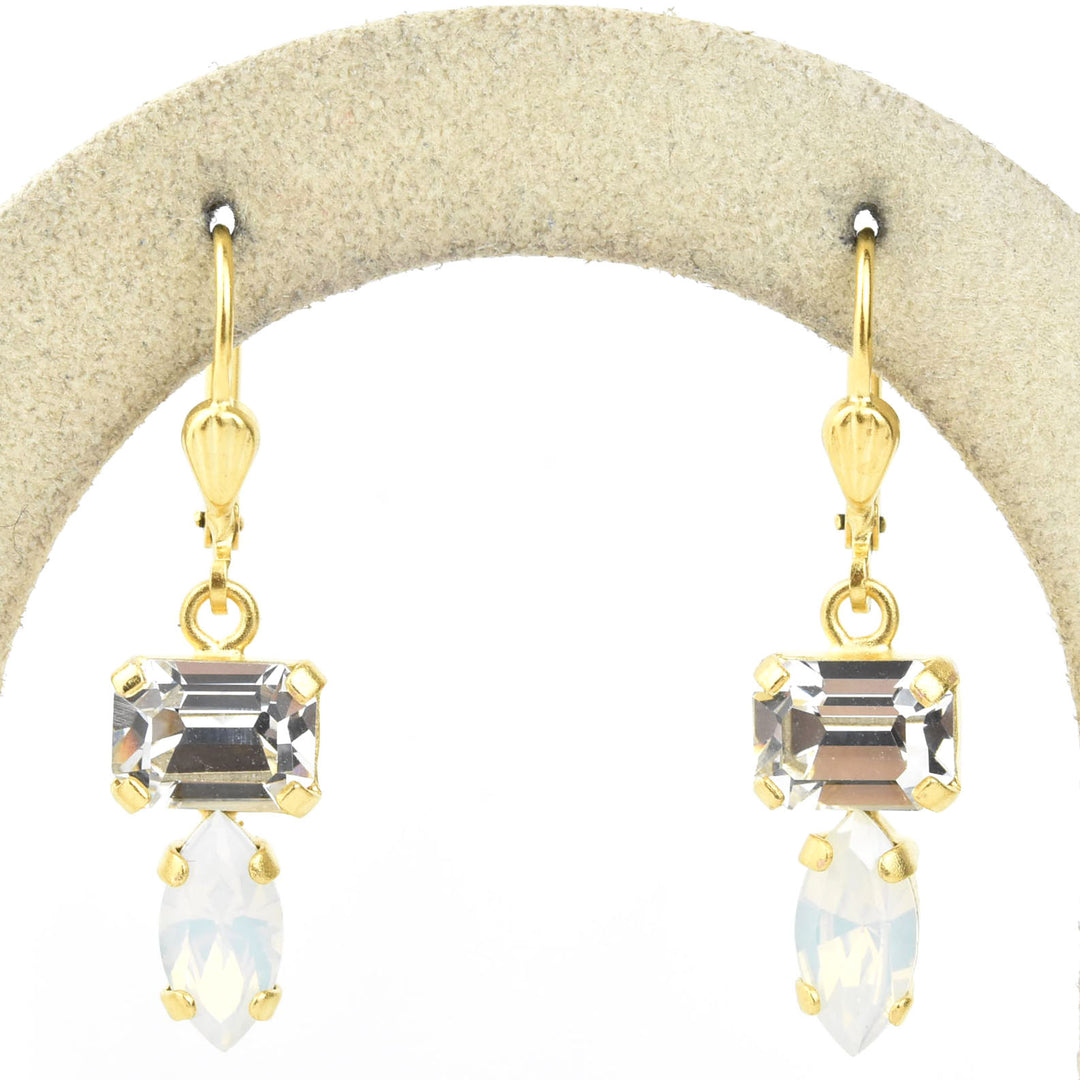 Emerald and Marquise Cut Crystal Earrings