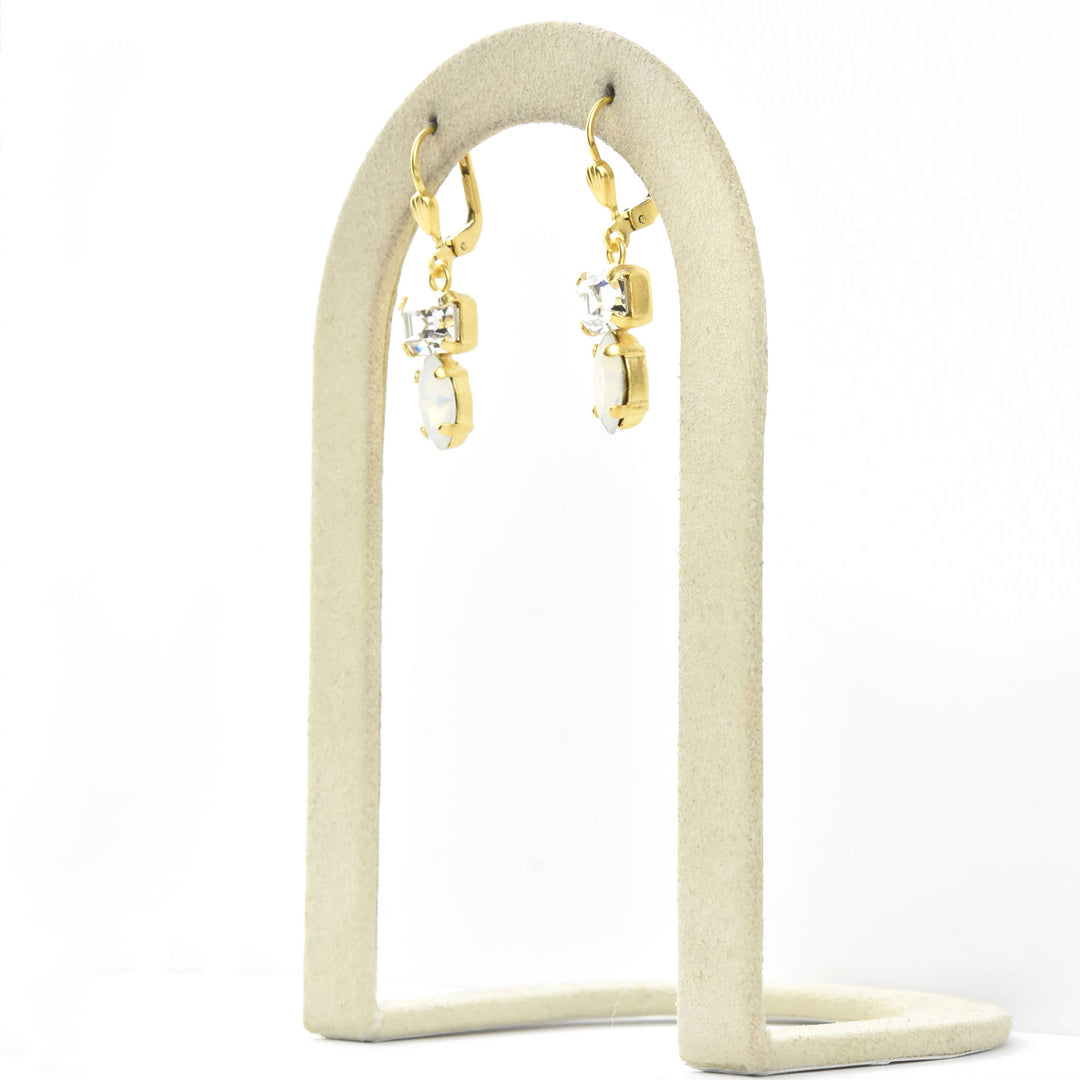 Emerald and Marquise Cut Crystal Earrings